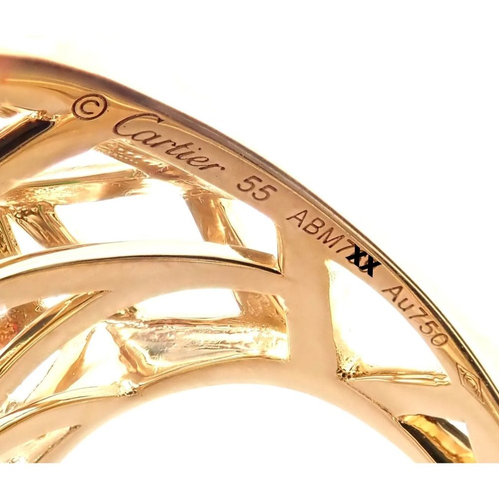Authentic! Cartier Panther Panthere 18k Yellow Gold Tsavorite Onyx Large Ring - Picture 5 of 12